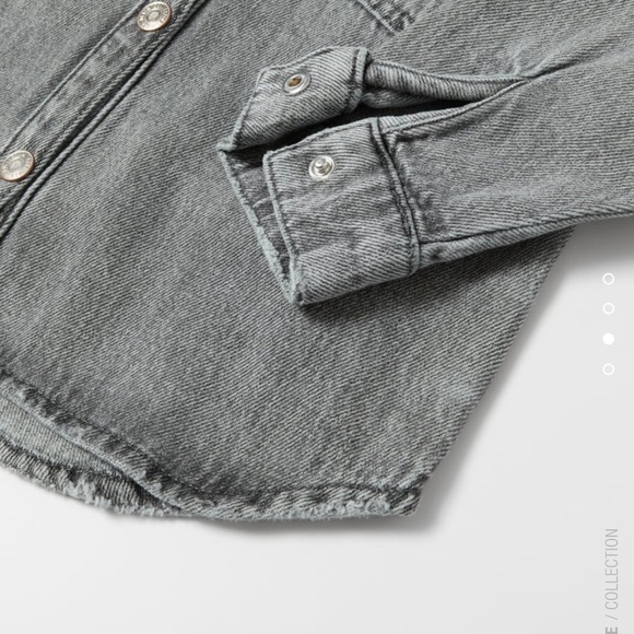 Zara Snap Button Denim Shirt/Overshirt - Picture 4 of 8